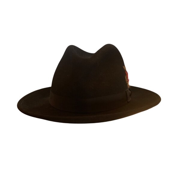 Pendleton Mens Fedora Hat Large 100% Wool Black Feather Accent Vintage Style - Picture 11 of 13